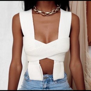 NEW 12th Tribe Coronado White Knitted Top